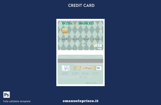 modello di carta di debito Visa Italia Intesa Sanpaolo stile verificato